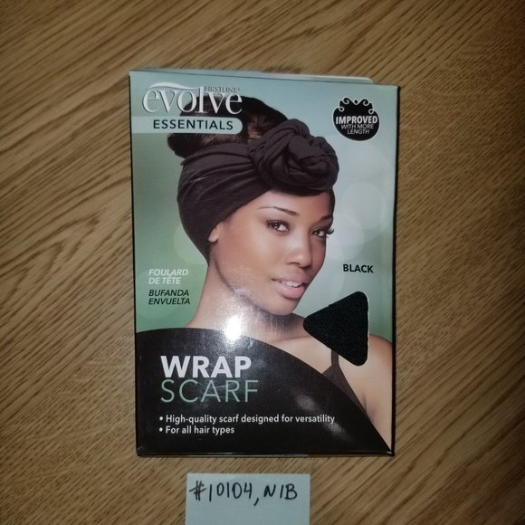 ✅10104 NIB 1 Evolve Essentials Black Head Scarf Wrap Durag Scarf, No Hair Breaka - Picture 2 of 6
